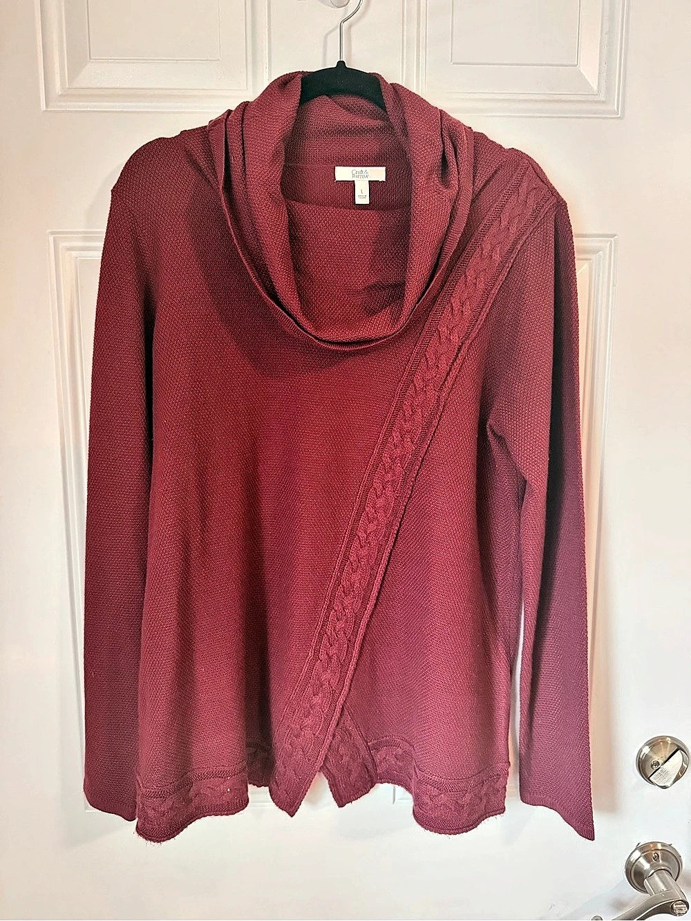 Croft & Barrow Cowl Neck Sweater in Burgundy Large Like New